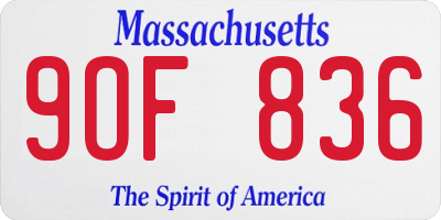 MA license plate 9OF836