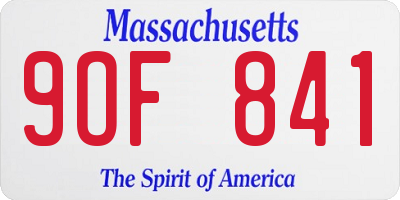 MA license plate 9OF841