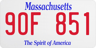 MA license plate 9OF851