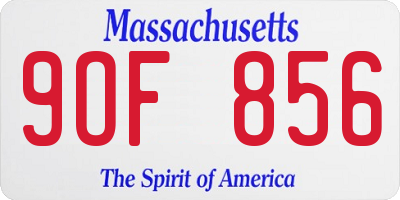 MA license plate 9OF856