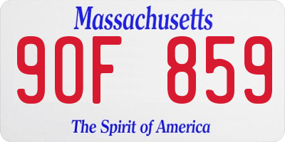 MA license plate 9OF859