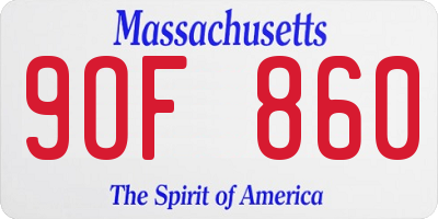 MA license plate 9OF860