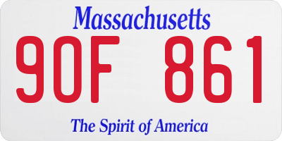 MA license plate 9OF861