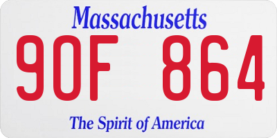 MA license plate 9OF864