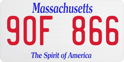 MA license plate 9OF866