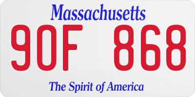 MA license plate 9OF868