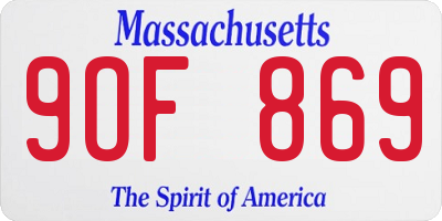 MA license plate 9OF869
