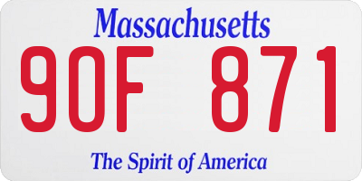 MA license plate 9OF871