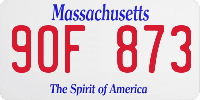 MA license plate 9OF873