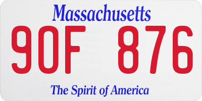 MA license plate 9OF876