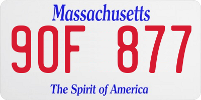 MA license plate 9OF877