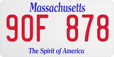 MA license plate 9OF878