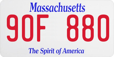 MA license plate 9OF880