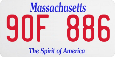 MA license plate 9OF886
