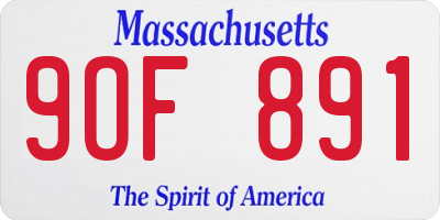 MA license plate 9OF891
