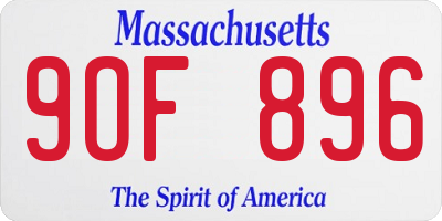 MA license plate 9OF896