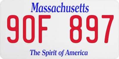 MA license plate 9OF897