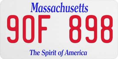 MA license plate 9OF898