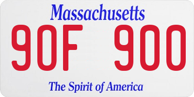 MA license plate 9OF900