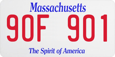 MA license plate 9OF901