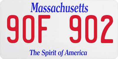 MA license plate 9OF902