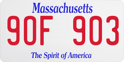 MA license plate 9OF903