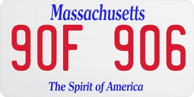MA license plate 9OF906