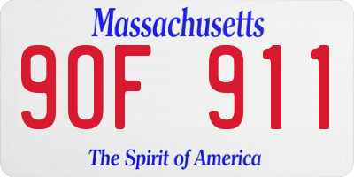 MA license plate 9OF911