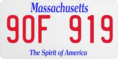 MA license plate 9OF919