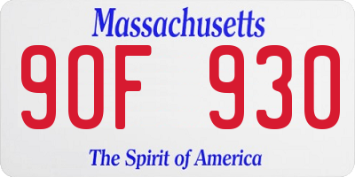 MA license plate 9OF930