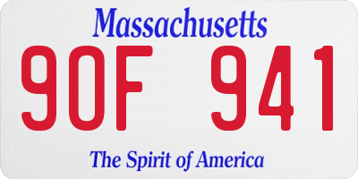 MA license plate 9OF941