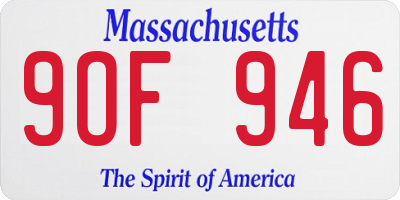 MA license plate 9OF946