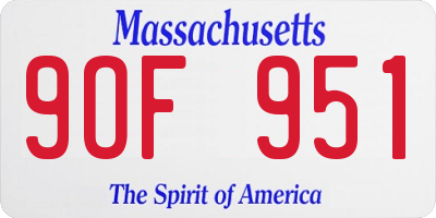 MA license plate 9OF951