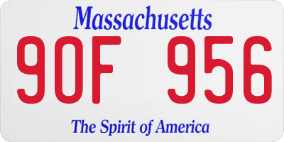 MA license plate 9OF956