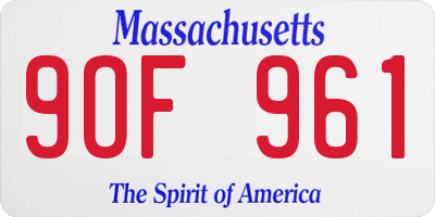 MA license plate 9OF961