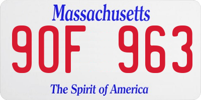 MA license plate 9OF963