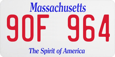 MA license plate 9OF964