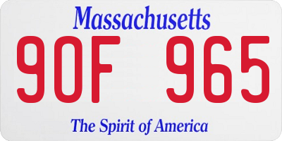 MA license plate 9OF965