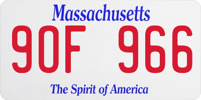 MA license plate 9OF966