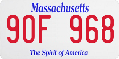 MA license plate 9OF968