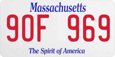 MA license plate 9OF969