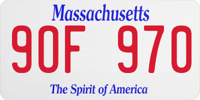 MA license plate 9OF970
