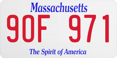 MA license plate 9OF971