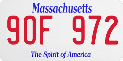 MA license plate 9OF972