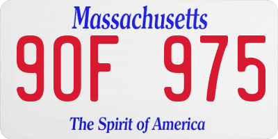 MA license plate 9OF975
