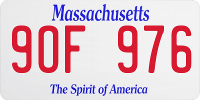 MA license plate 9OF976