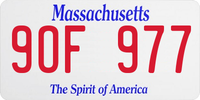 MA license plate 9OF977