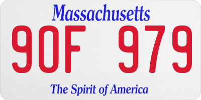 MA license plate 9OF979