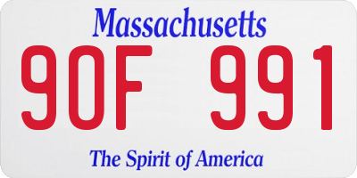 MA license plate 9OF991