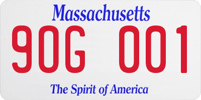 MA license plate 9OG001